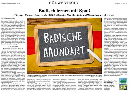 BNN Artikel Badische Mundart vom 29.09.2025