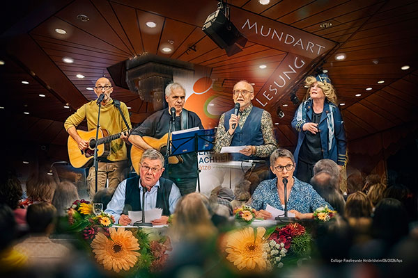 Mundart-Lesung im Bürgerzentrum Bruchsal, Collage: HPS Mundart-Lesung im Bürgerzentrum Bruchsal, Collage: HPS